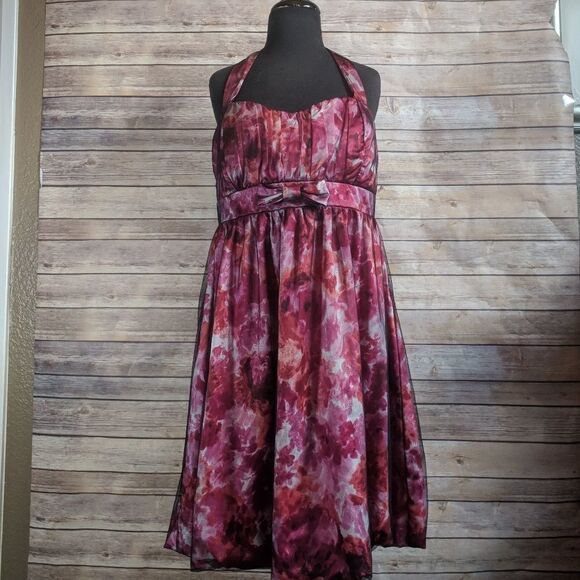 Torrid Floral Halter Tie Back Dress Empire - Picture 1 of 4